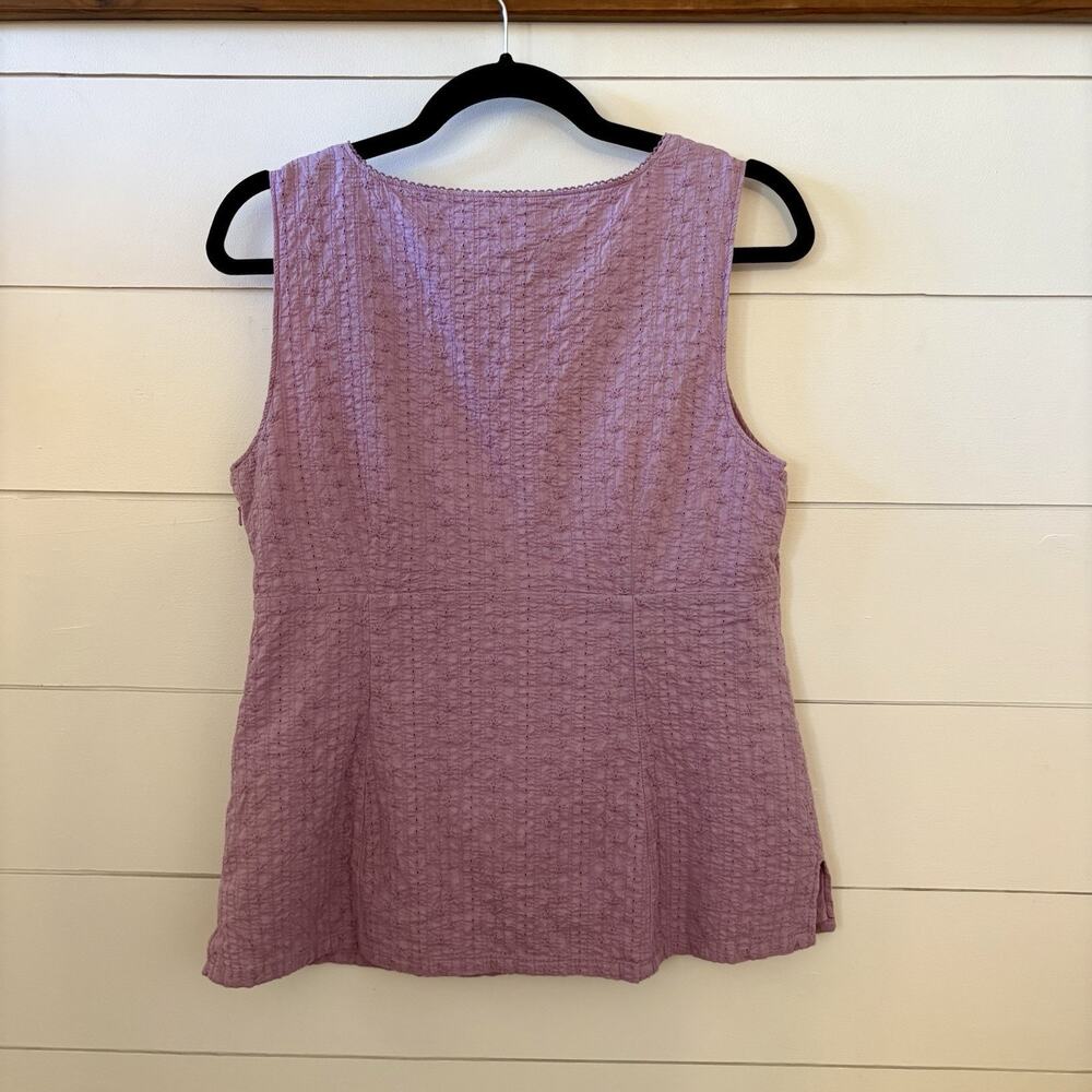 Eddie Bauer Women’s Lilac Purple Eyelet Sleeveless Top Vintage Y2K Cottagecore M - Picture 6 of 8